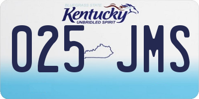 KY license plate 025JMS