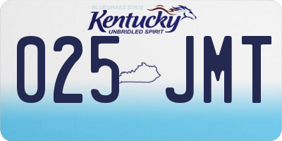 KY license plate 025JMT