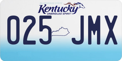 KY license plate 025JMX