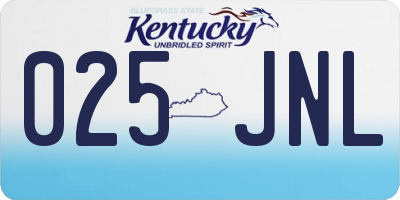 KY license plate 025JNL