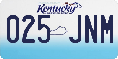 KY license plate 025JNM
