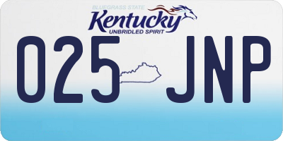 KY license plate 025JNP