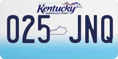 KY license plate 025JNQ