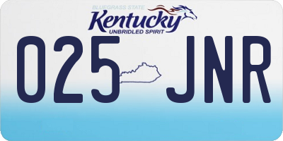 KY license plate 025JNR