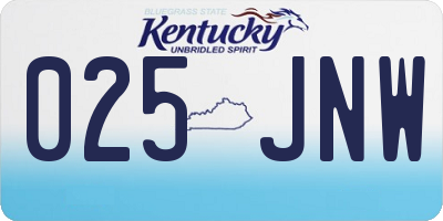 KY license plate 025JNW