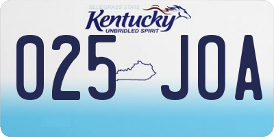 KY license plate 025JOA