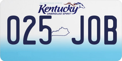 KY license plate 025JOB