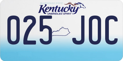 KY license plate 025JOC