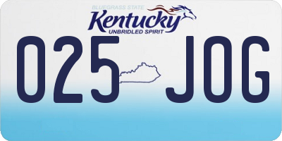 KY license plate 025JOG
