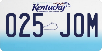 KY license plate 025JOM