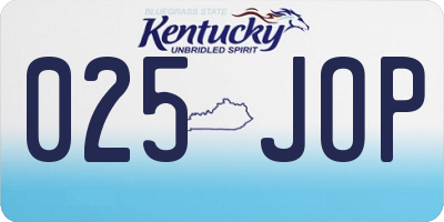 KY license plate 025JOP