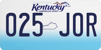 KY license plate 025JOR