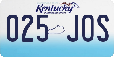 KY license plate 025JOS