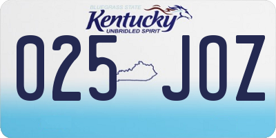 KY license plate 025JOZ