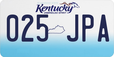 KY license plate 025JPA