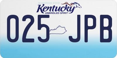 KY license plate 025JPB