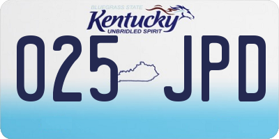 KY license plate 025JPD