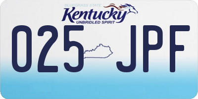 KY license plate 025JPF