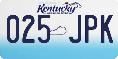 KY license plate 025JPK