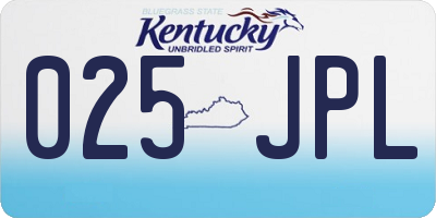KY license plate 025JPL