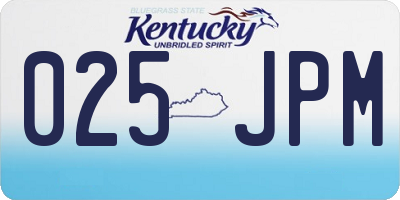 KY license plate 025JPM