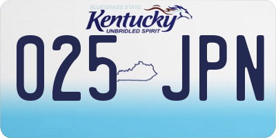 KY license plate 025JPN