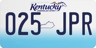 KY license plate 025JPR