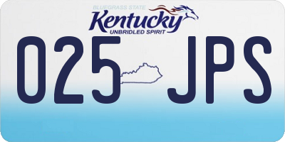 KY license plate 025JPS