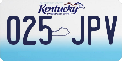 KY license plate 025JPV