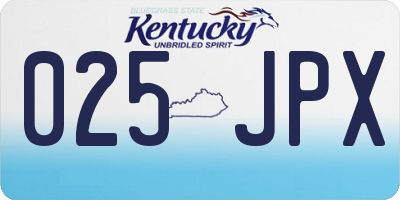 KY license plate 025JPX