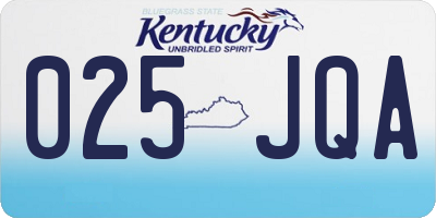 KY license plate 025JQA