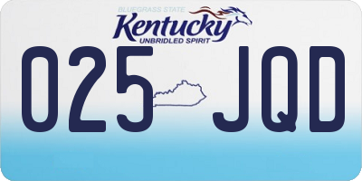 KY license plate 025JQD
