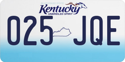 KY license plate 025JQE