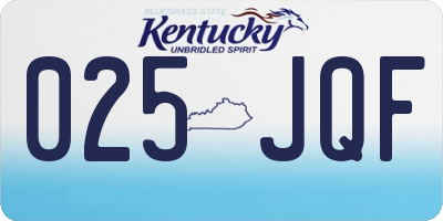 KY license plate 025JQF