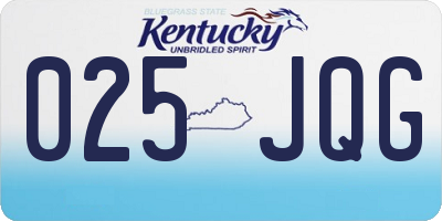 KY license plate 025JQG