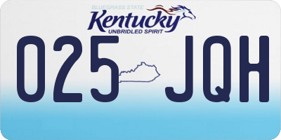 KY license plate 025JQH