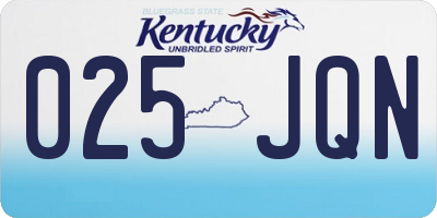 KY license plate 025JQN