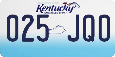 KY license plate 025JQO