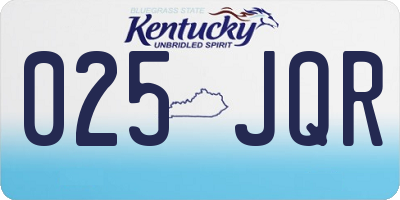 KY license plate 025JQR