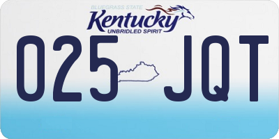 KY license plate 025JQT