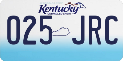 KY license plate 025JRC