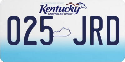 KY license plate 025JRD
