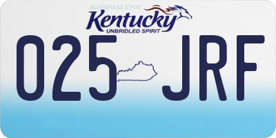 KY license plate 025JRF