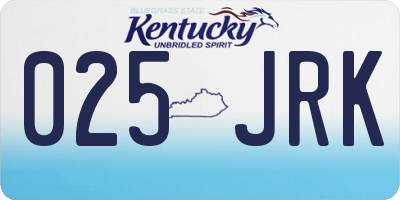 KY license plate 025JRK