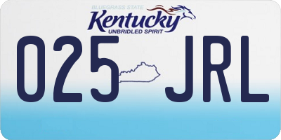 KY license plate 025JRL