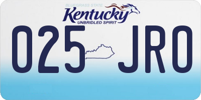 KY license plate 025JRO