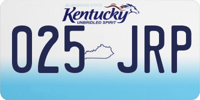 KY license plate 025JRP