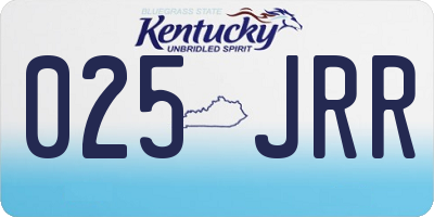 KY license plate 025JRR
