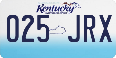 KY license plate 025JRX