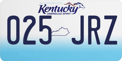 KY license plate 025JRZ